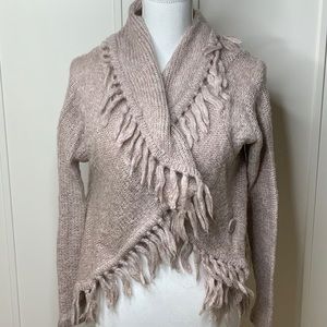 Nine West Jeans Size M Fringe Wrap Sweater